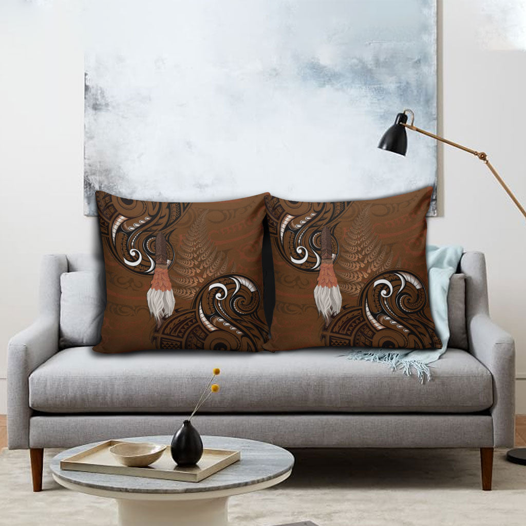 New Zealand Taiaha Pillow Cover Maori Weapon Silver Fern Maori Pattern