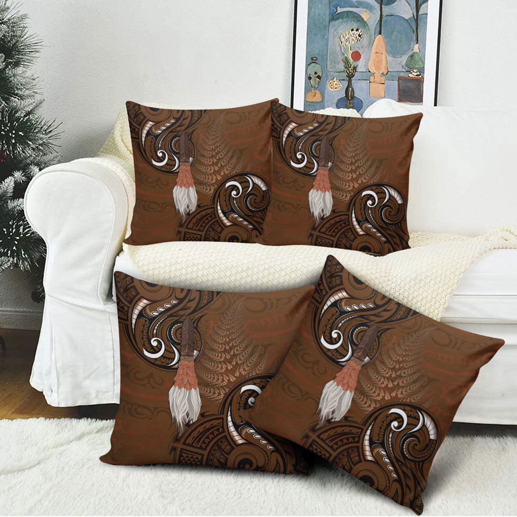 New Zealand Taiaha Pillow Cover Maori Weapon Silver Fern Maori Pattern