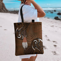New Zealand Taiaha Tote Bag Maori Weapon Silver Fern Maori Pattern