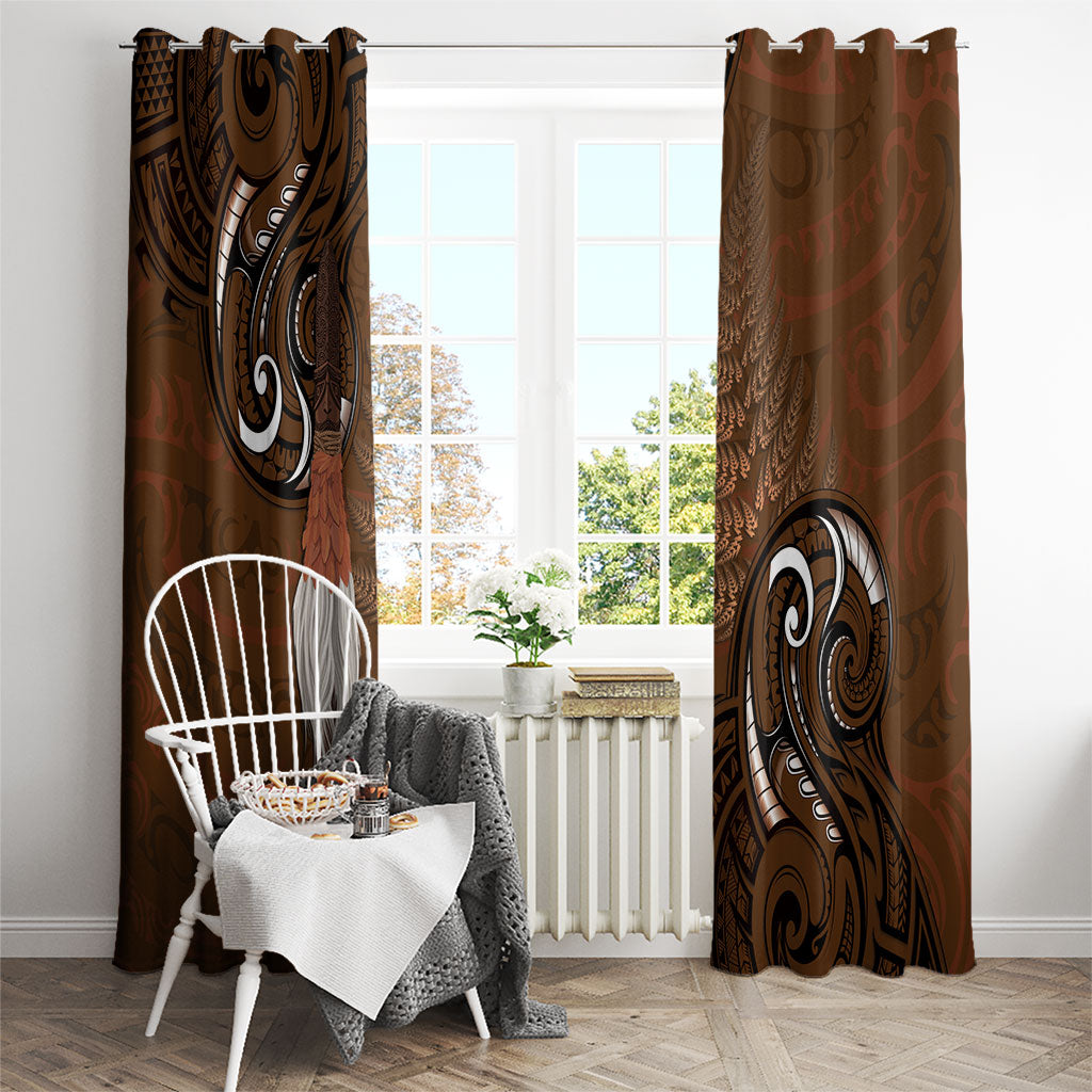 New Zealand Taiaha Window Curtain Maori Weapon Silver Fern Maori Pattern