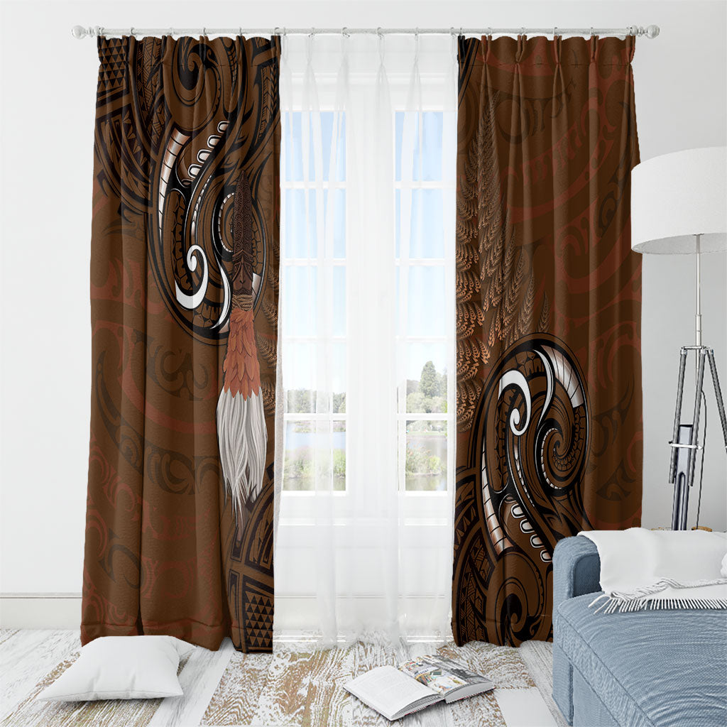 New Zealand Taiaha Window Curtain Maori Weapon Silver Fern Maori Pattern