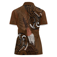 New Zealand Taiaha Women Polo Shirt Maori Weapon Silver Fern Maori Pattern