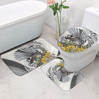 New Zealand Fantail Bird Bathroom Set Maori Piwakawaka Kowhai Maori Pattern