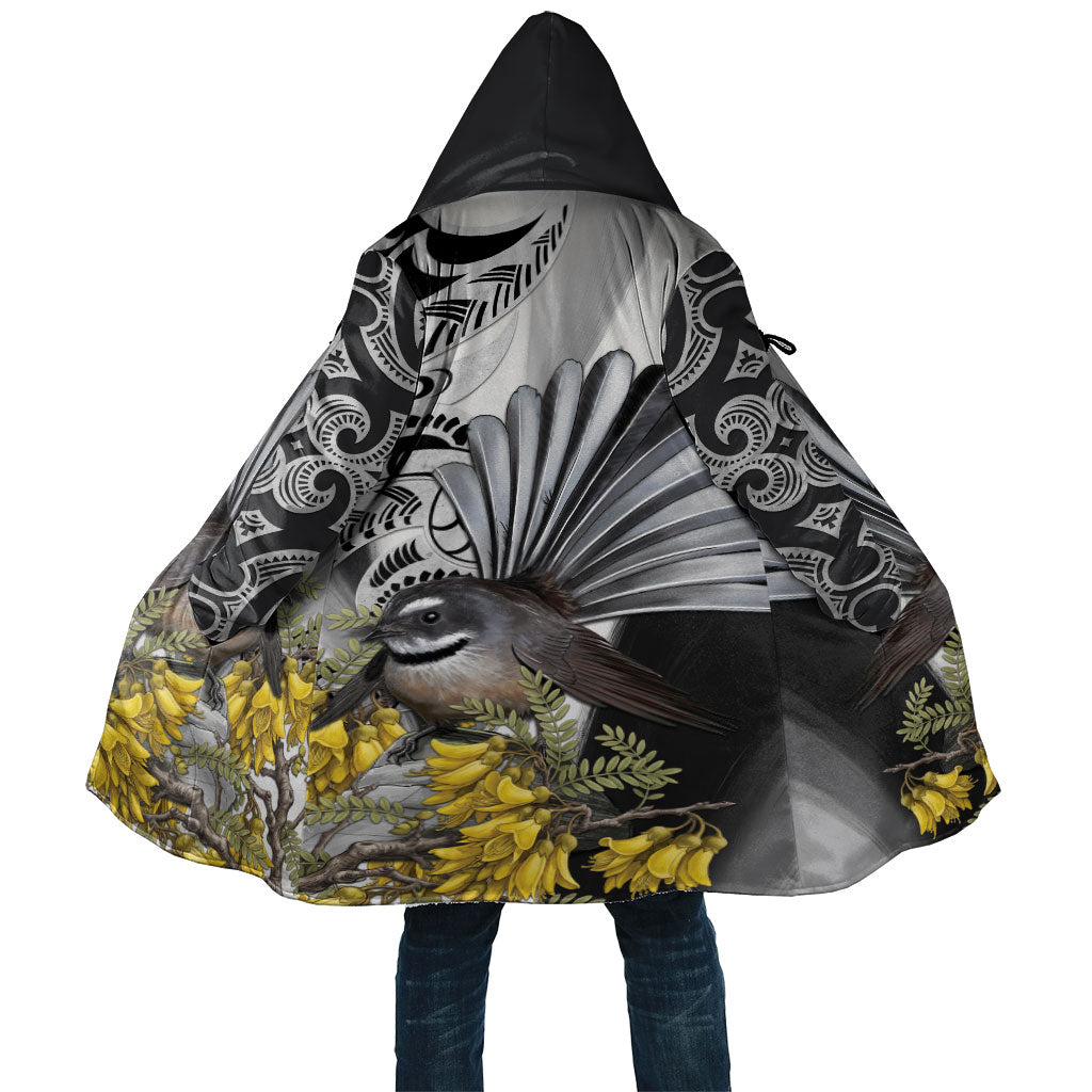 New Zealand Fantail Bird Cloak Maori Piwakawaka Kowhai Maori Pattern LT22 Unisex Grey - Polynesian Pride