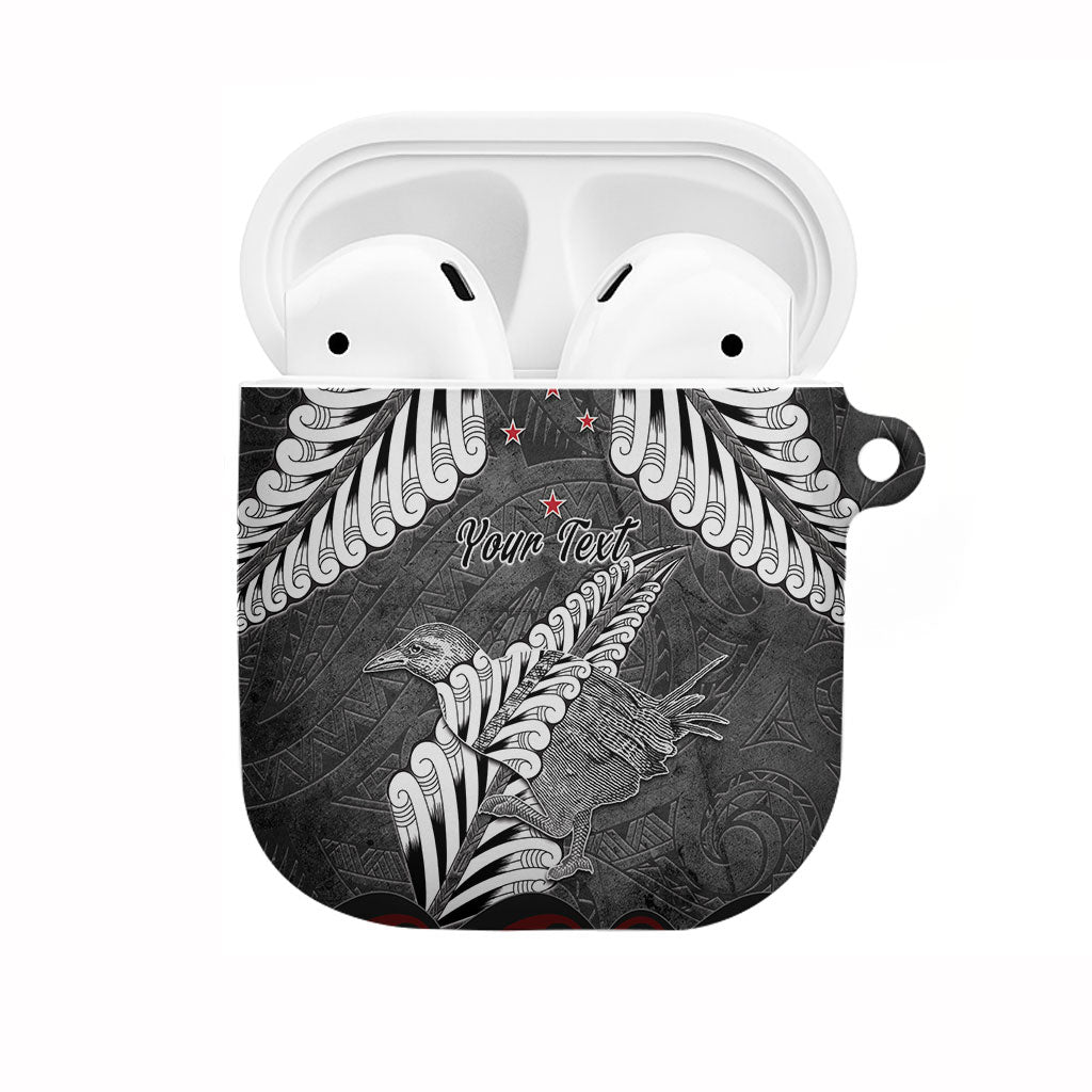 New Zealand Weka Personalised AirPods Case Aotearoa Hen Silver Fern Maori Pattern