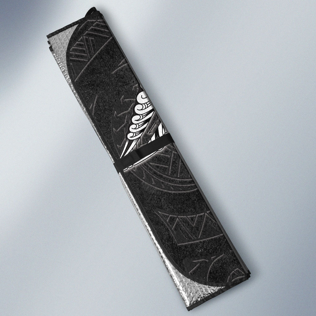 New Zealand Weka Personalised Auto Sun Shade Aotearoa Hen Silver Fern Maori Pattern LT22 - Polynesian Pride