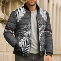 New Zealand Weka Personalised Bomber Puffer Jacket Aotearoa Hen Silver Fern Maori Pattern LT22 - Polynesian Pride