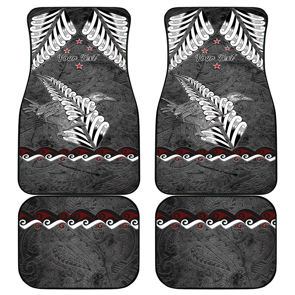 New Zealand Weka Personalised Car Mats Aotearoa Hen Silver Fern Maori Pattern