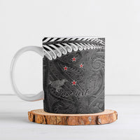 New Zealand Weka Personalised Ceramic Mug Aotearoa Hen Silver Fern Maori Pattern