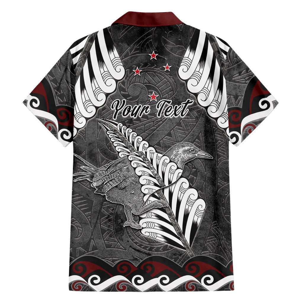 New Zealand Weka Personalised Family Matching Puletasi and Hawaiian Shirt Aotearoa Hen Silver Fern Maori Pattern LT22 - Polynesian Pride