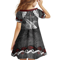 New Zealand Weka Personalised Family Matching Summer Maxi Dress and Hawaiian Shirt Aotearoa Hen Silver Fern Maori Pattern LT22 - Polynesian Pride
