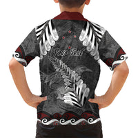 New Zealand Weka Personalised Family Matching Tank Maxi Dress and Hawaiian Shirt Aotearoa Hen Silver Fern Maori Pattern LT22 - Polynesian Pride