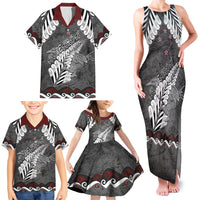 New Zealand Weka Personalised Family Matching Tank Maxi Dress and Hawaiian Shirt Aotearoa Hen Silver Fern Maori Pattern LT22 - Polynesian Pride