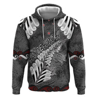 New Zealand Weka Personalised Hoodie Aotearoa Hen Silver Fern Maori Pattern