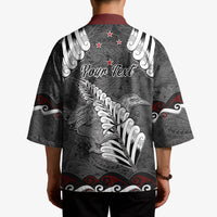 New Zealand Weka Personalised Kimono Aotearoa Hen Silver Fern Maori Pattern