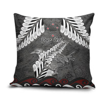 New Zealand Weka Personalised Pillow Cover Aotearoa Hen Silver Fern Maori Pattern