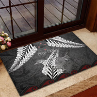 New Zealand Weka Personalised Rubber Doormat Aotearoa Hen Silver Fern Maori Pattern