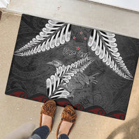 New Zealand Weka Personalised Rubber Doormat Aotearoa Hen Silver Fern Maori Pattern