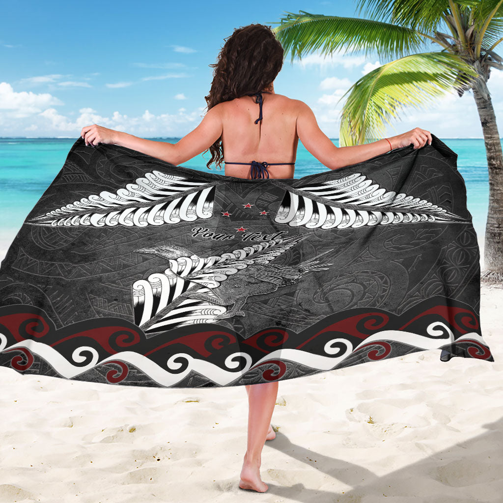 New Zealand Weka Personalised Sarong Aotearoa Hen Silver Fern Maori Pattern LT22 - Polynesian Pride