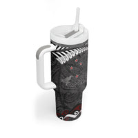 New Zealand Weka Personalised Tumbler With Handle Aotearoa Hen Silver Fern Maori Pattern