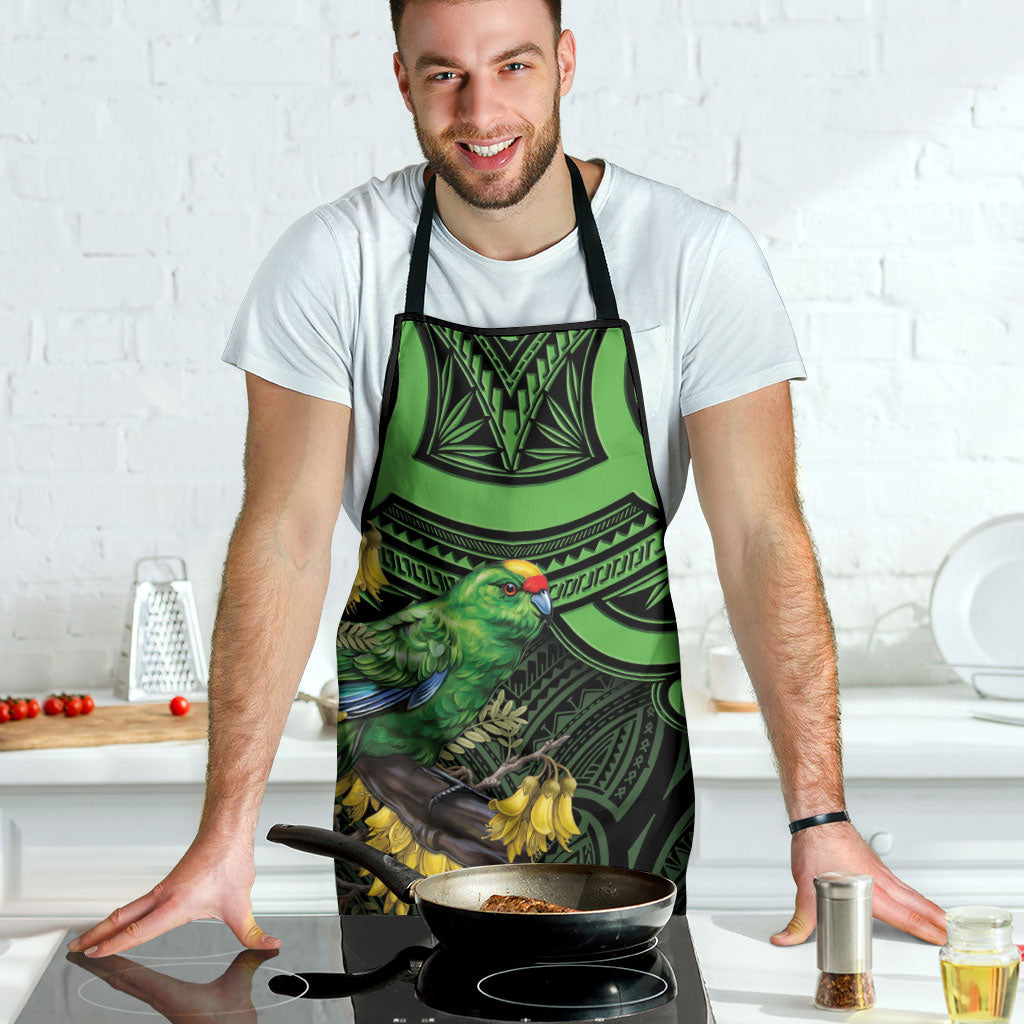New Zealand Parakeet Bird Apron Maori Kakariki Kowhai Maori Pattern