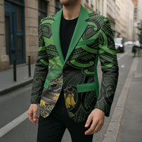 New Zealand Parakeet Bird Blazer Maori Kakariki Kowhai Maori Pattern