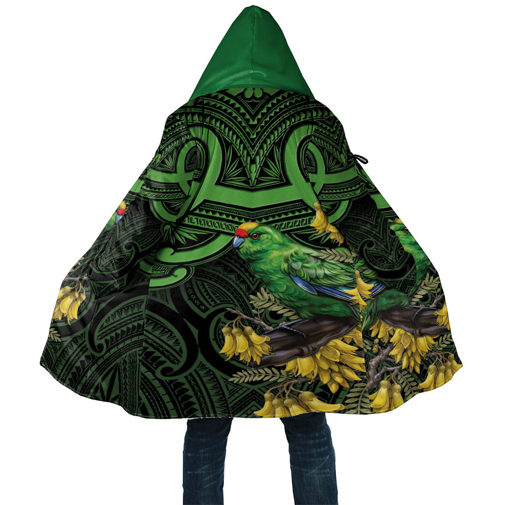 New Zealand Parakeet Bird Cloak Maori Kakariki Kowhai Maori Pattern LT22 Unisex Green - Polynesian Pride