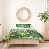 Bellbird New Zealand Personalised Bedding Set Kowhai Flower Maori Pattern