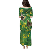 Bellbird New Zealand Personalised Family Matching Puletasi and Hawaiian Shirt Kowhai Flower Maori Pattern LT22 - Polynesian Pride