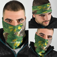 Bellbird New Zealand Personalised Neck Gaiter Kowhai Flower Maori Pattern