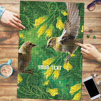 Bellbird New Zealand Personalised Puzzle Kowhai Flower Maori Pattern