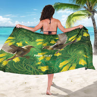 Bellbird New Zealand Personalised Sarong Kowhai Flower Maori Pattern