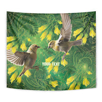 Bellbird New Zealand Personalised Tapestry Kowhai Flower Maori Pattern