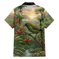 Bellbird New Zealand Personalised Family Matching Mermaid Dress and Hawaiian Shirt Korimako Harakeke Flower Native Forest LT22 - Polynesian Pride