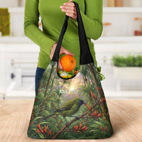 Bellbird New Zealand Personalised Grocery Bag Korimako Harakeke Flower Native Forest