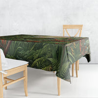 Bellbird New Zealand Personalised Tablecloth Korimako Harakeke Flower Native Forest