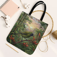 Bellbird New Zealand Personalised Tote Bag Korimako Harakeke Flower Native Forest