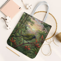 Bellbird New Zealand Personalised Tote Bag Korimako Harakeke Flower Native Forest