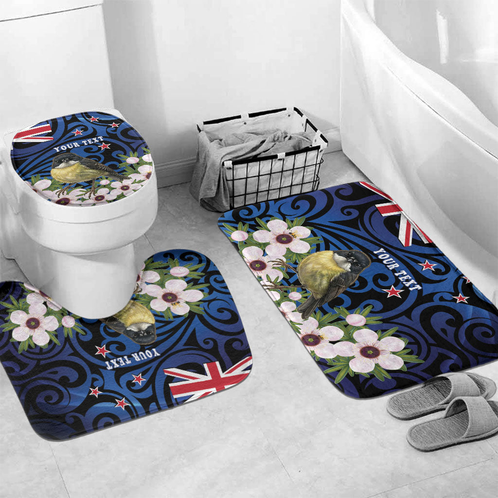 Tomtit New Zealand Personalised Bathroom Set Miromiro Manuka Flower Maori Pattern