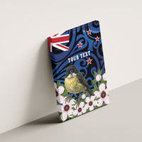 Tomtit New Zealand Personalised Canvas Wall Art Miromiro Manuka Flower Maori Pattern