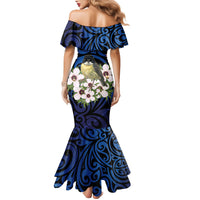 Tomtit New Zealand Personalised Family Matching Mermaid Dress and Hawaiian Shirt Miromiro Manuka Flower Maori Pattern LT22 - Polynesian Pride