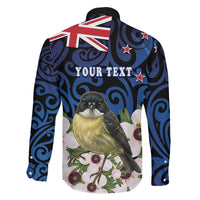 Tomtit New Zealand Personalised Family Matching Tank Maxi Dress and Hawaiian Shirt Miromiro Manuka Flower Maori Pattern LT22 - Polynesian Pride