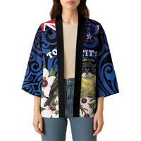 Tomtit New Zealand Personalised Kimono Miromiro Manuka Flower Maori Pattern