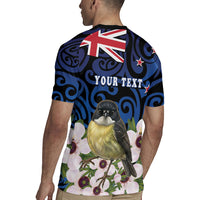 Tomtit New Zealand Personalised Rugby Jersey Miromiro Manuka Flower Maori Pattern