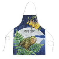 Kakapo New Zealand Personalised Apron Kowhai Flower Silver Fern Maori Pattern
