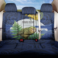 Kakapo New Zealand Personalised Back Car Seat Cover Kowhai Flower Silver Fern Maori Pattern