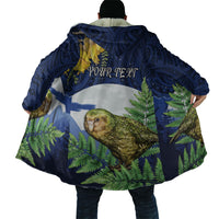 Kakapo New Zealand Personalised Cloak Kowhai Flower Silver Fern Maori Pattern