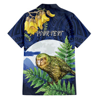 Kakapo New Zealand Personalised Hawaiian Shirt Kowhai Flower Silver Fern Maori Pattern