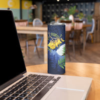 Kakapo New Zealand Personalised Skinny Tumbler Kowhai Flower Silver Fern Maori Pattern LT22 - Polynesian Pride
