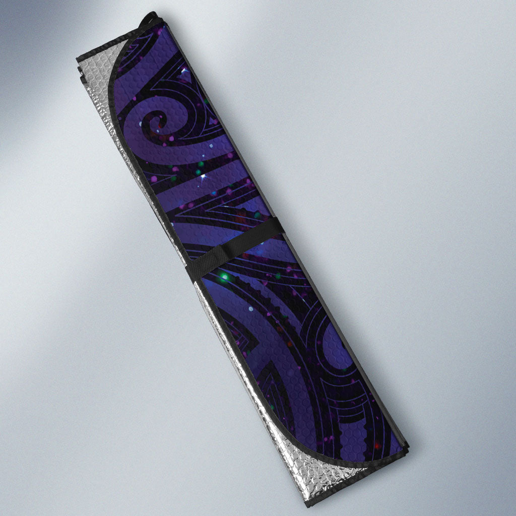 New Zealand Tui Bird Matariki Auto Sun Shade Kowhai Flower Silver Fern Galaxy Maori Pattern